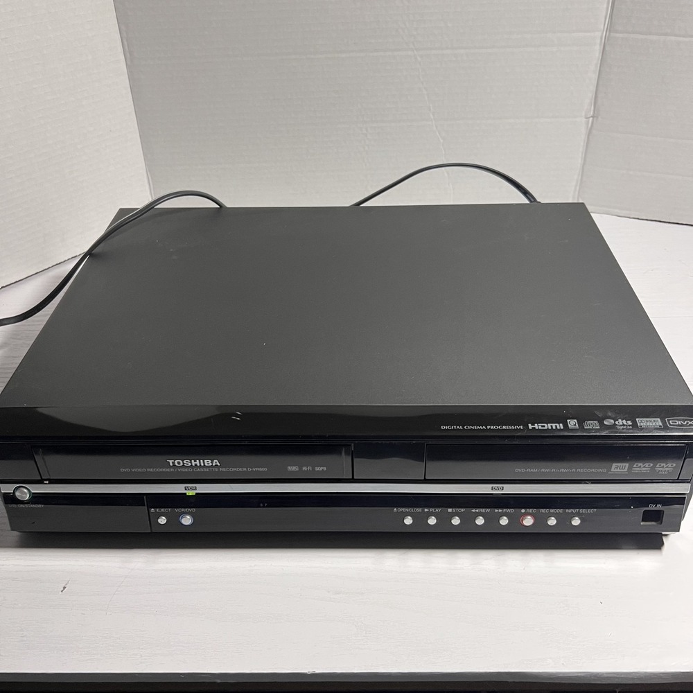 Toshiba D‑VR600KU DVD Recorder / VCR Combo – Tested Fully Functional – No Remote